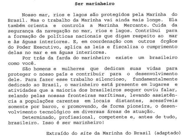 questões de concursos - Escola de Aprendizes Marinheiros (EAM) - 2017
