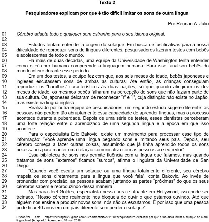 questões de concursos Universidade Federal de Santa Catarina (UFSC) 2019 
