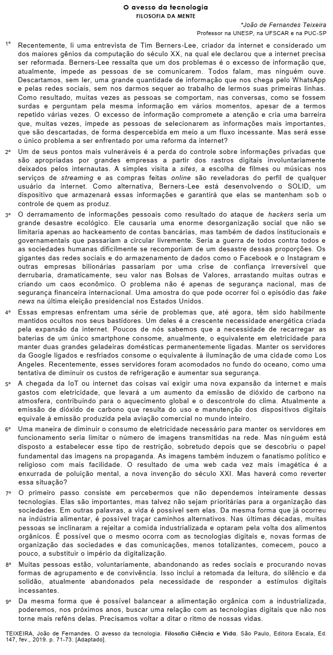 questões de concursos Universidade Federal do Rio Grande do Norte (UFRN) 2019 