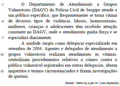 questões de concursos Polícia Civil do Estado de Sergipe (PC SE) 2018 