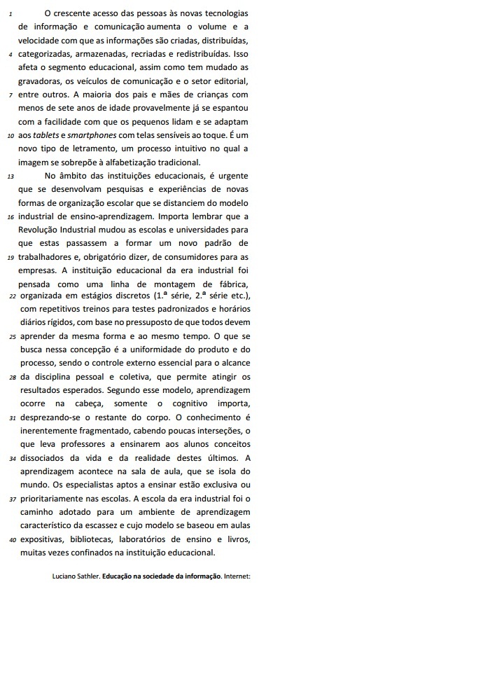 questões de concursos Secretaria de Educação do Distrito Federal (SEDF) 2017 