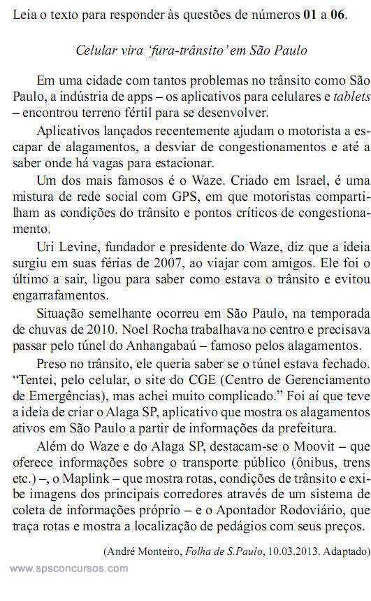 Questão de Concurso Vunesp para CTA 2013