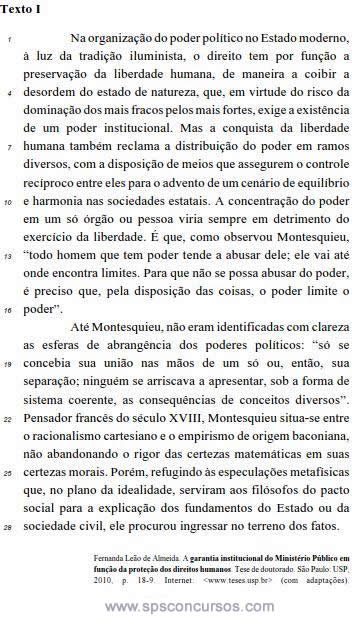 Questão para o concurso do MPU 2015 - Língua Portuguesa