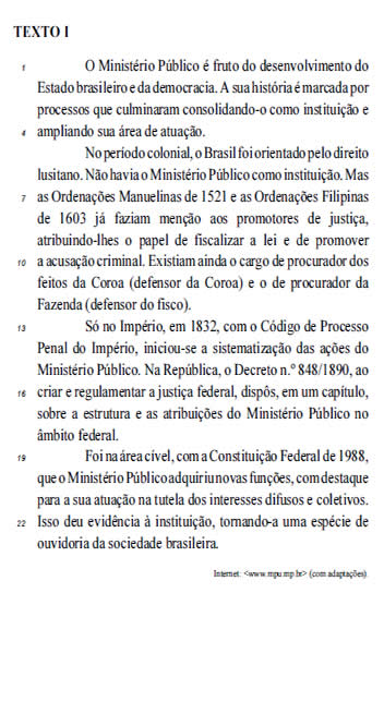 Questões de Concursos do MPU 2015 - língua portuguesa
